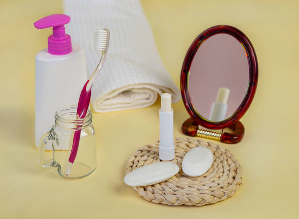istock cosmetics in the bathroom for personal care. 1361399015