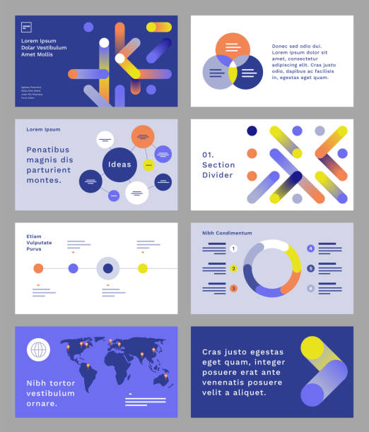 Presentation design template with abstract geometric connection graphics Presentation design template with abstract geometric connection graphics ppt templates stock illustrations
