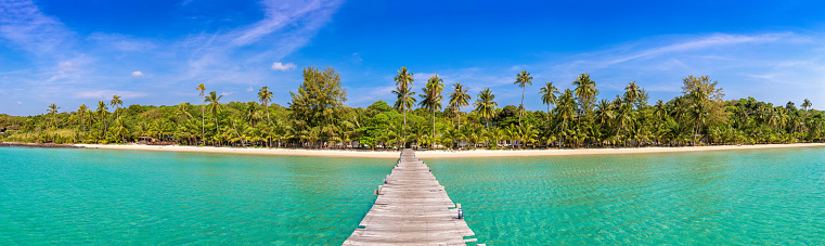 Panorama of  Tropical beach  in a sunny day