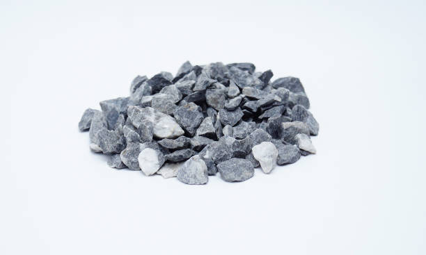 istock Crushed stone of gray color. Isolated on a white background. Wide application in construction, on a garden plot 1361401100