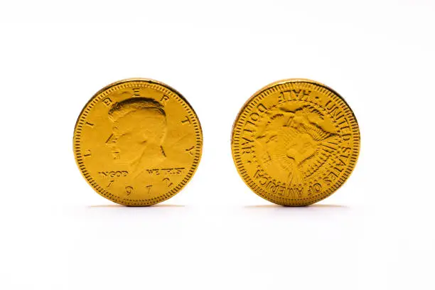Two Gold Coins Front and Back