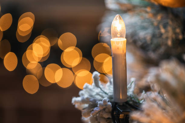istock Christmas Tree Decorated With Gold and White Ornaments 1361409705