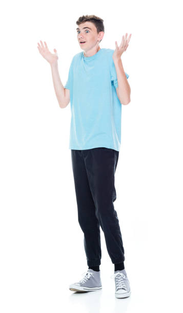 istock Caucasian boys in front of white background 1361409863