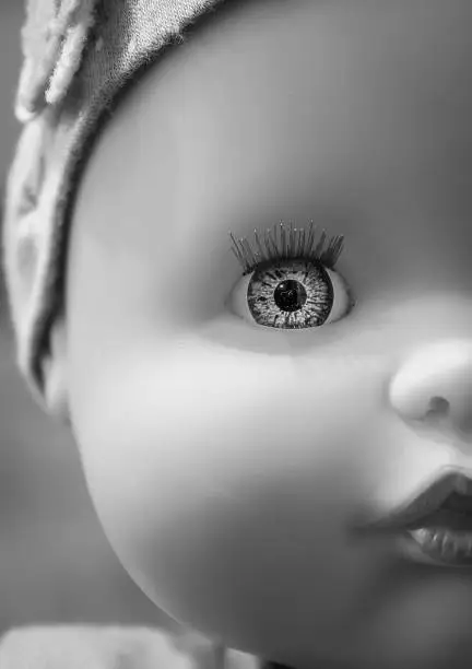the look of the doll, intense