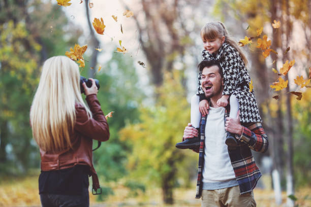 istock Family walk autumn 1361411988