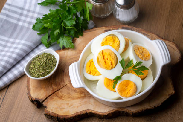 istock Boiled sliced egg, food photo 1361412165
