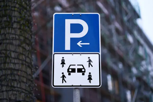Carsharing parking sign in the Dortmund city center in Germany.