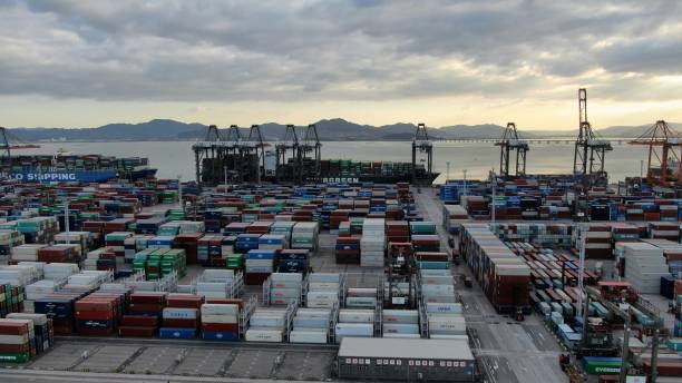 istock Urban cargo bay port container 1361415762