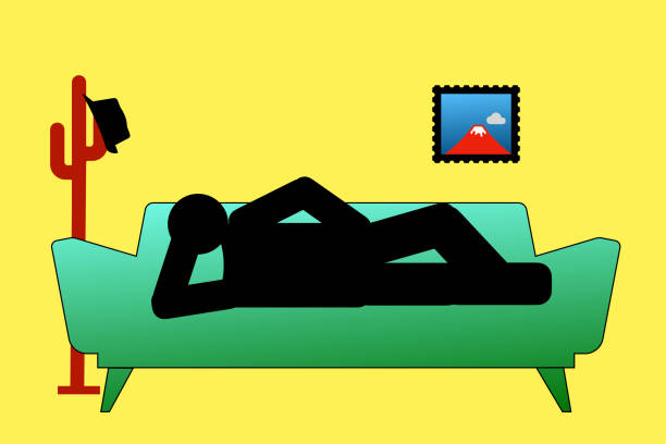 ilustrações de stock, clip art, desenhos animados e ícones de sleep on the couch - cair no sofá