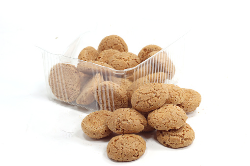 open pack of amaretti biscuits
