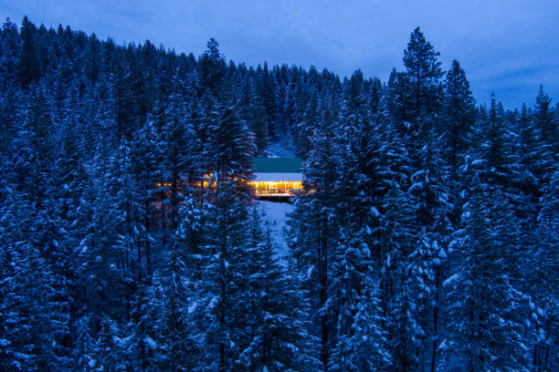 istock Mountain chalet at twilight 1361418299