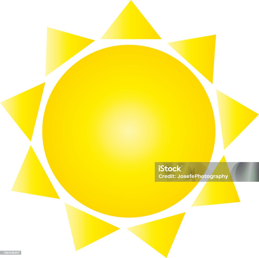 Triangular Sun Yellow Sun With Triangleshaped Ray Stock Illustration - Download Image ...