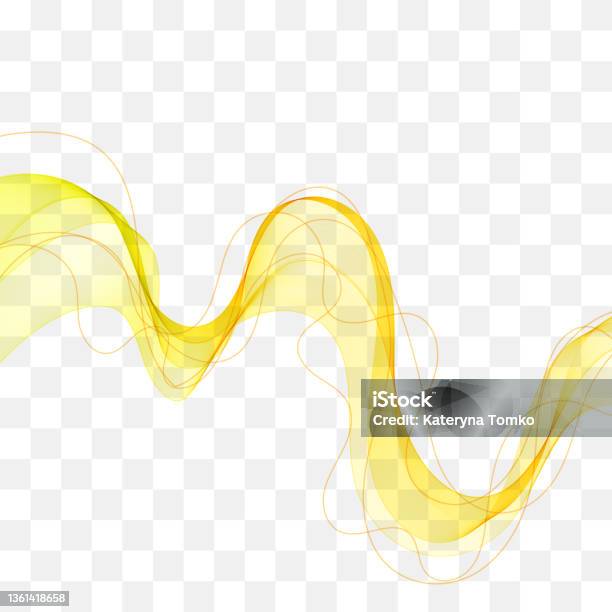 Yellow Wave One Line Yellow Colored Wave Design Element Graphics Eps 10 Stock Illustration ...