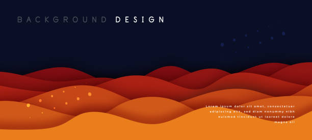 ilustrações de stock, clip art, desenhos animados e ícones de abstract orange gradient fluid wave background with geometric shape. modern futuristic background. can be use for landing page, book covers, brochures, flyers, magazines, any brandings, banners, headers, presentations, and wallpaper backgrounds - nobody wave blue backgrounds
