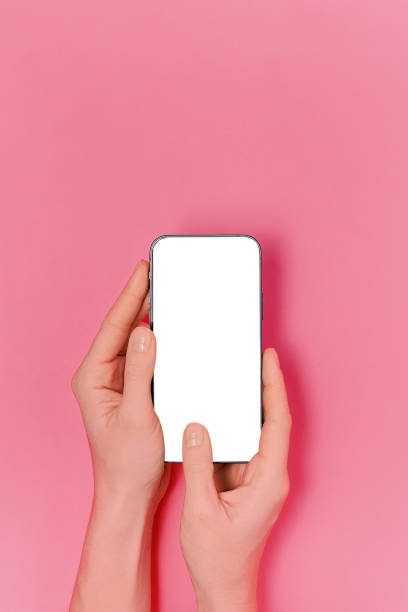 istock Smartphone with white blank screen. Phone screen mockup 1361433380