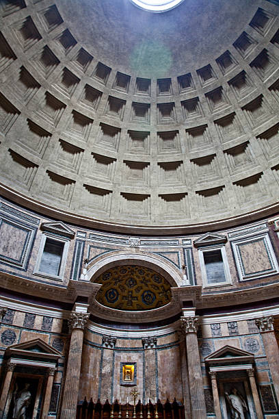 The Pantheon Temple Rome, Italy. Interior stock photo