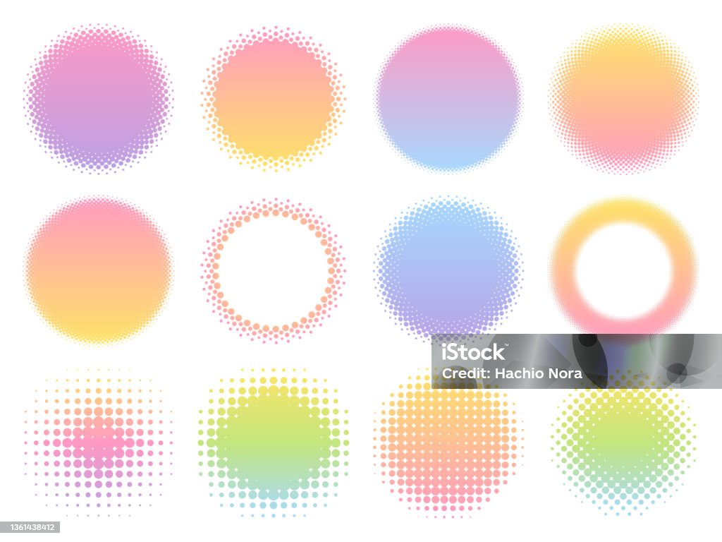 Gradation Color Frame Illustration Set Of Various Colorful Dot Gradation Frames Stock ...