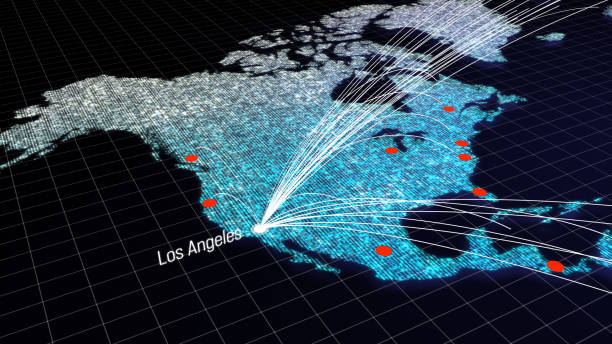 Global Cities Connection Los Angeles, USA stock photo