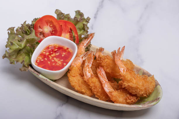 istock Fried shrimp tempura with sauce 1361443456