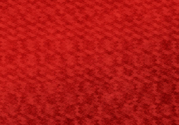 istock Red background of Japanese paper 1361447754