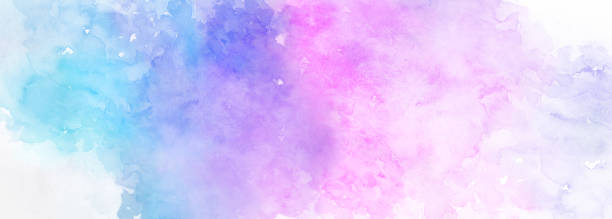 Pink and blue watercolor background, Image of changing from winter to spring digital illustration watercolor background stock illustrations