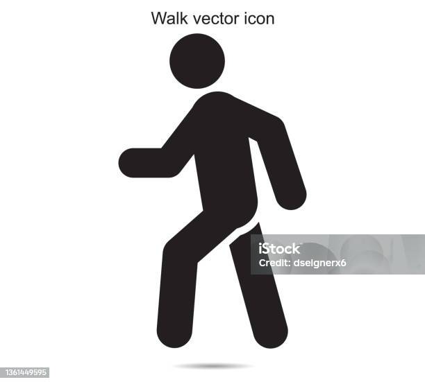 Walk Icon Stock Illustration - Download Image Now - Pedestrian