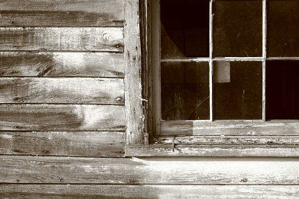 window and old wood stock photo