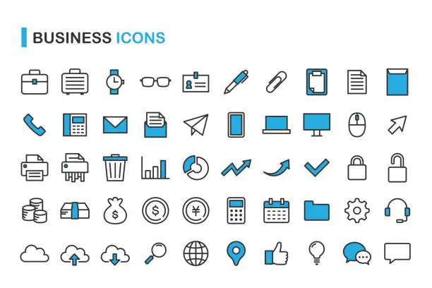 Vector illustration of Business related icon set