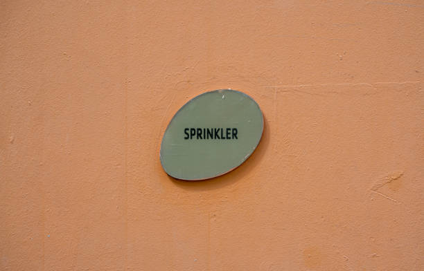 istock Sprinkler room sign on wall 1361455394