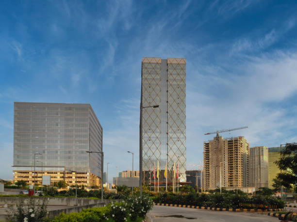 istock High tech modern buildings on a clear day in India 1361457058