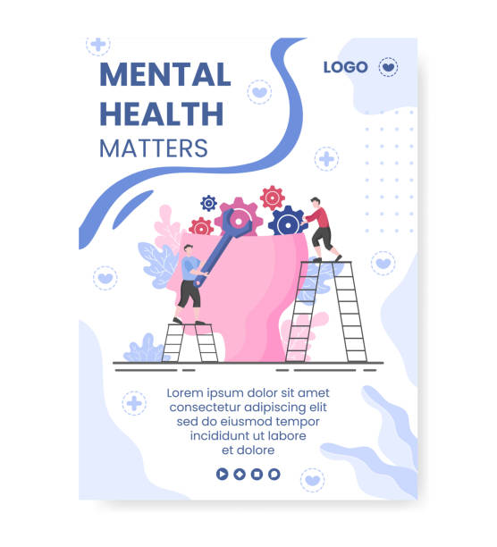 Mental Health Care Poster Template Flat Design Illustration Editable of Square Background for Social media, Greeting Card and Web Mental Health Care Poster Template Flat Design Illustration Editable of Square Background for Social media, Greeting Card and Web over fed stock illustrations