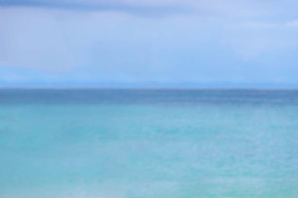 Blur sea ocean background with horizon and sky