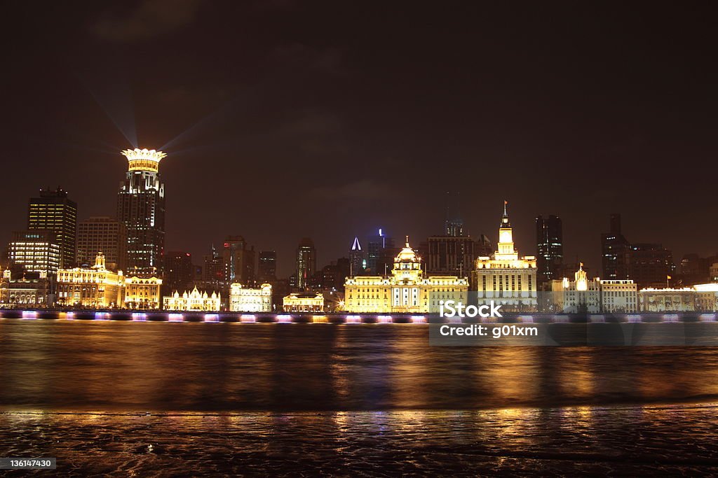 Shanghai WaiTan bei Nacht - Lizenzfrei Ausstellung Stock-Foto