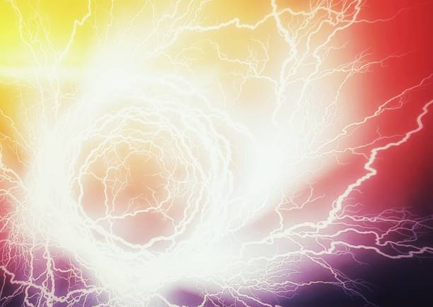 istock Abstract background of lightning swirling in science technology concept 1361475022