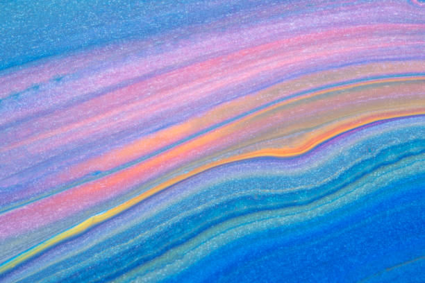 Macro shot of Colorful fluid acrylic paint