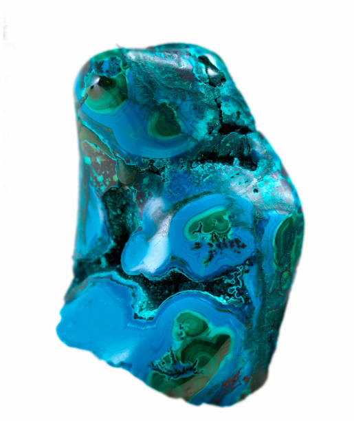 хризоколла, минеральный образец камня геология драгоценный камень кристалл - rock malachite rough crystal стоковые фото и изображения