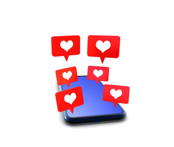 istock Social media notification like icon on Smartphone 1361498023