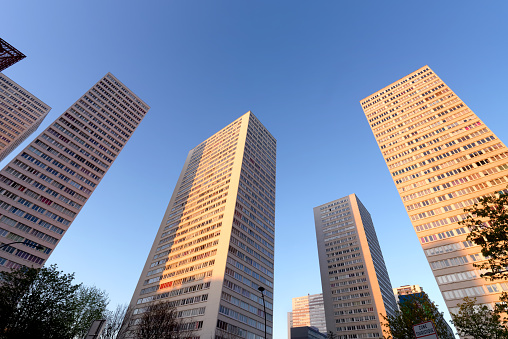 Modern towers of the Chinatown district in the 13th arrondissemnt of Paris city