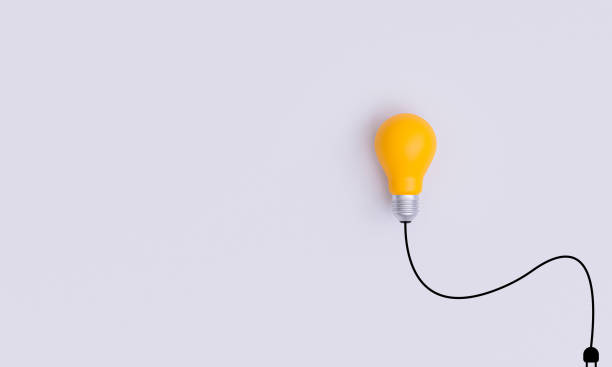 istock Isolate of yellow lightbulb with wire harness on white background for creative thinking idea to problem solving and solution concept by 3d rendering. 1361506688