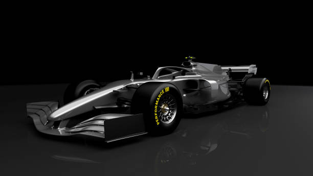 istock generic racecar (racing car) prototype, photorealistic render, silhouette on black 1361509529
