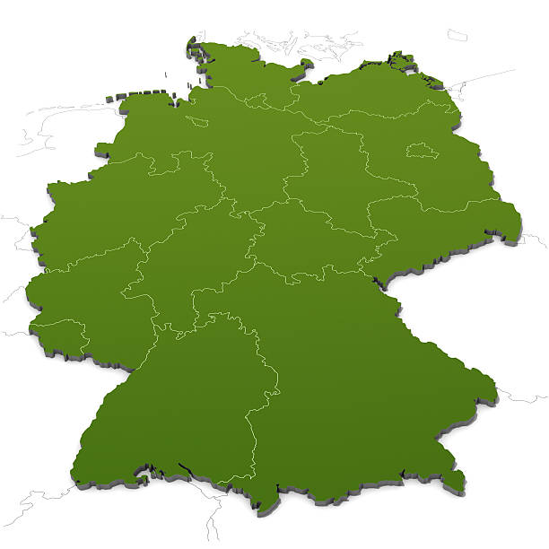 Germany map with states stock photo