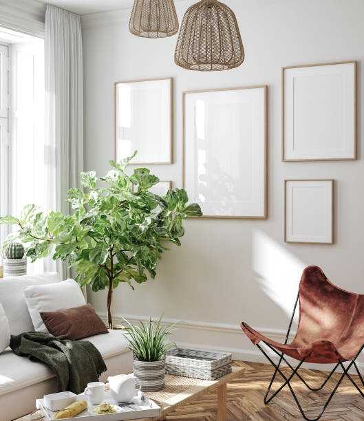istock Frame mockup in Nordic living room interior background 1361510962