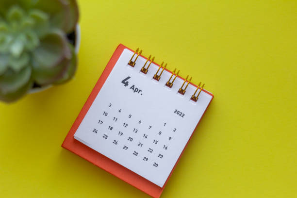 istock Desktop calendar for April 2022.Calendar for planning. 1361511267