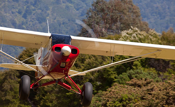 Back country light plane, New Zealand stock photo