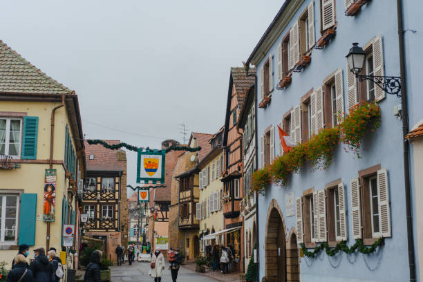 istock Alsace region decorated for  Christmas 1361518260