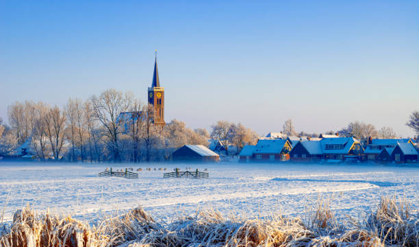 holenderski zimie village - schermerhorn zdjęcia i obrazy z banku zdjęć