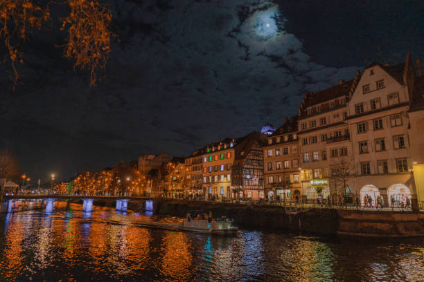 istock Scenic view of Strasbourg   at night 1361518570