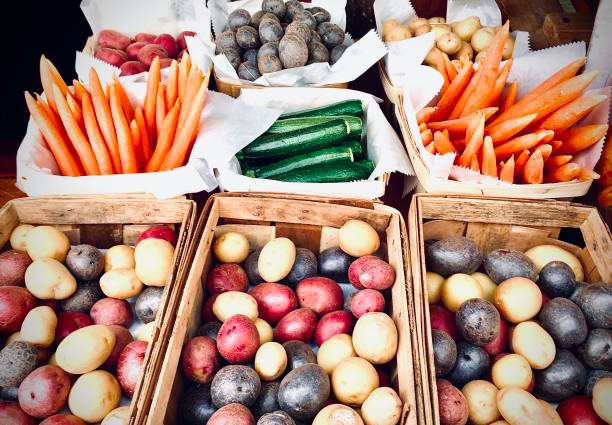 Box of fresh organic vegetables