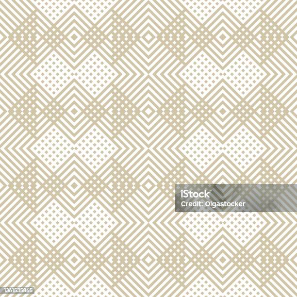 Golden Vector Geometric Seamless Pattern With Crossing Diagonal Lines ...