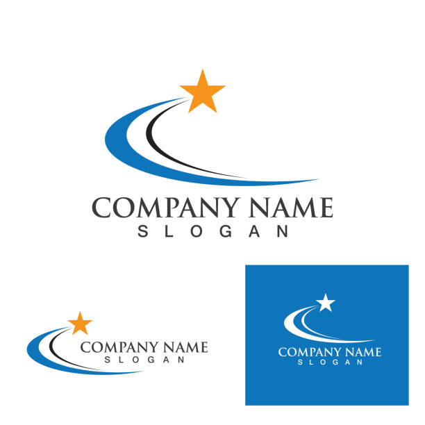 логотип и символ компании «звезда круга» - овальный stock illustrations